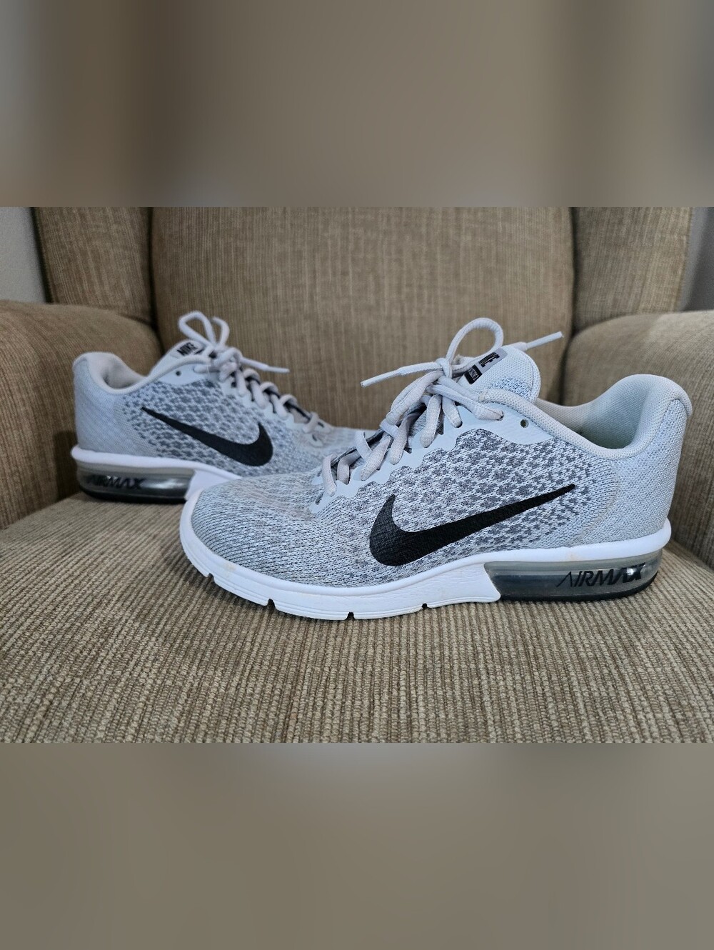 Nike Grey/Black Running Shoes with Air Cushion